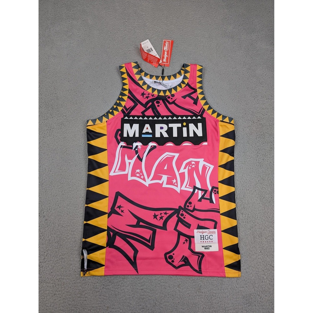 Headgear Classics Jersey Mens Medium Pink Martin Spray Paint Basketball 1992 New